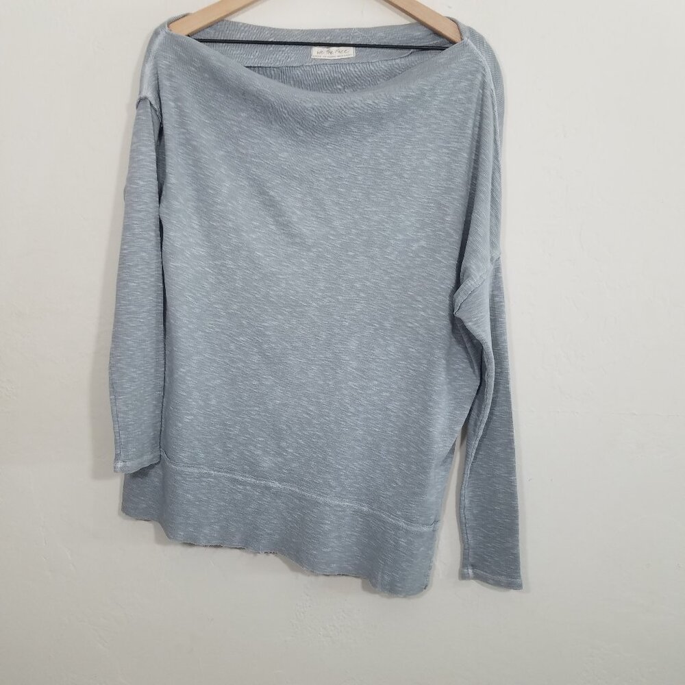We The Free One Shoulder Oversized Long Sleeve Top Cotton Size M